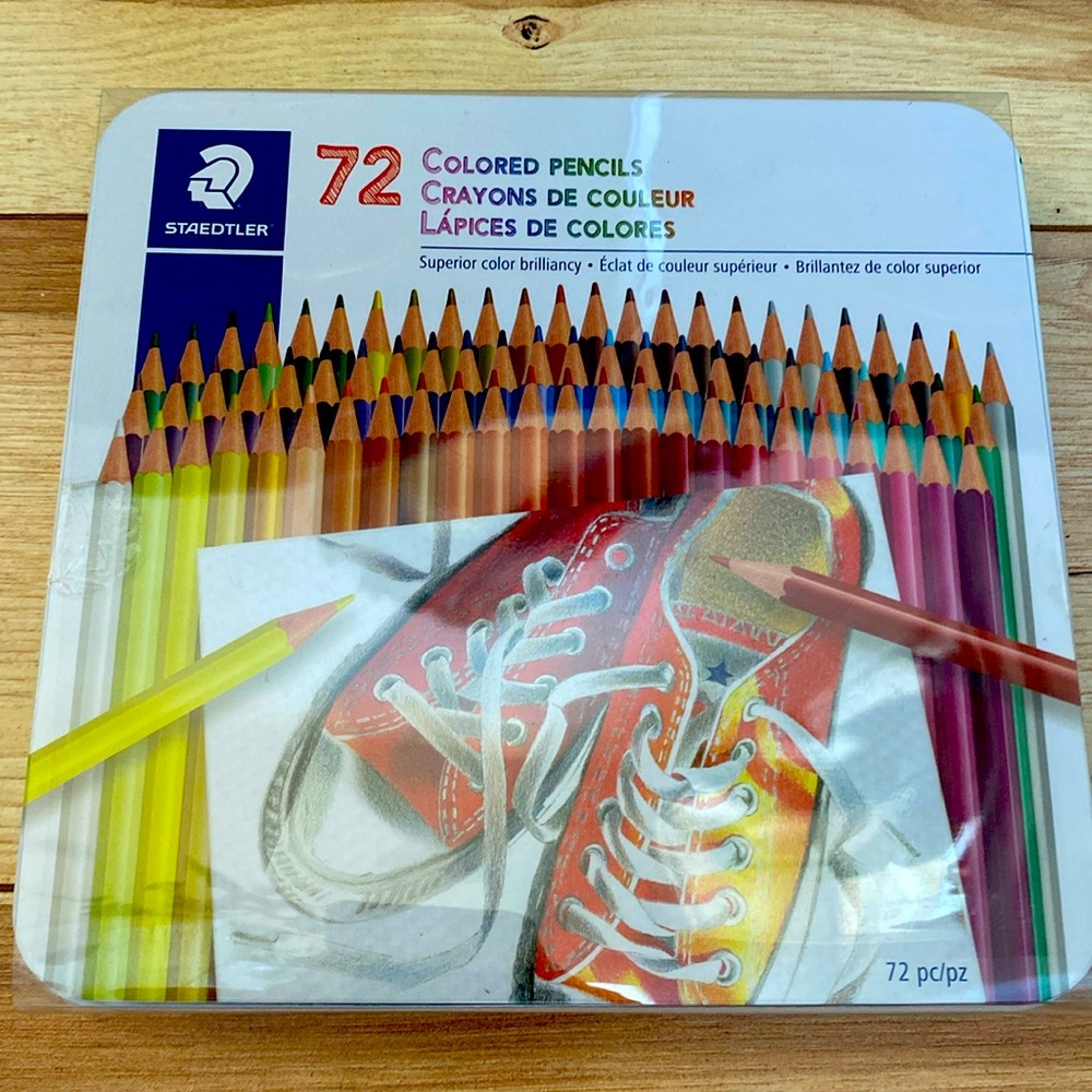 NWOT Tin Box 72 Staedtler Colored Pencils